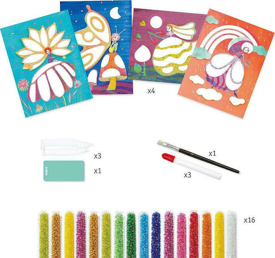 Djeco Collage with Glass beads Fairies for Children 6+ Years