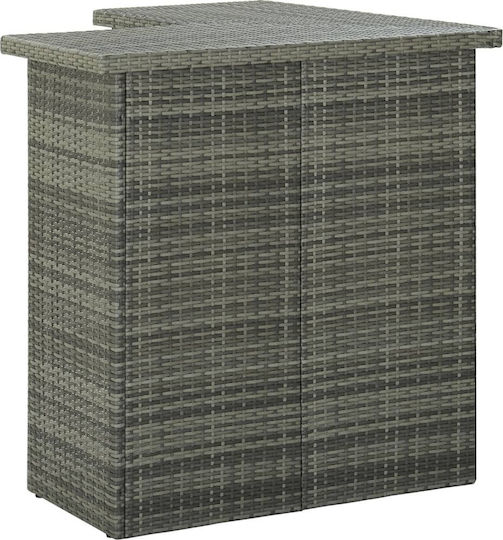 Outdoor Bar Free Standing Rattan Table Gray 100x50x105cm