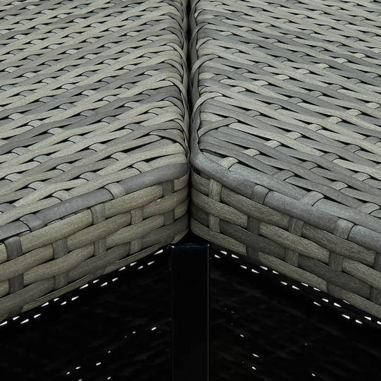 Outdoor Bar Free Standing Rattan Table Gray 100x50x105cm