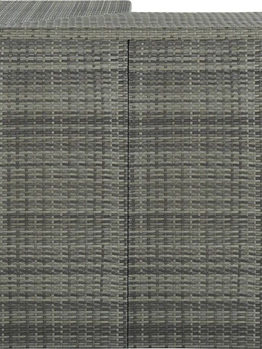 Τραπέζι Μπαρ Εξωτερικού Χώρου Rattan Γκρι 100x50x105εκ.