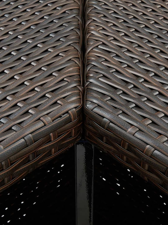 Tisch Bar für Außenbereich Rattan Stabil Brown 100x50x105cm