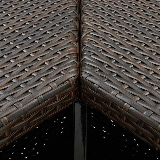 Tisch Bar für Außenbereich Rattan Stabil Brown 100x50x105cm
