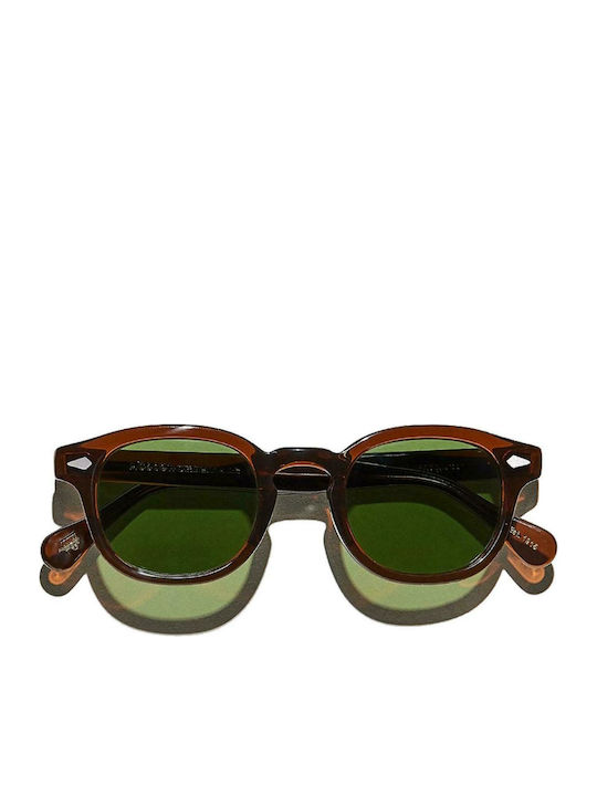 Moscot Lemtosh Men's Sunglasses with Brown Acetate Frame and Green Lenses