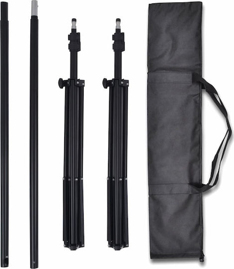vidaXL Studio-Kit mit verstellbarem Ständer und 3 Hintergründen Fotohintergrund Stoff 300x500cm Mehrfarbig