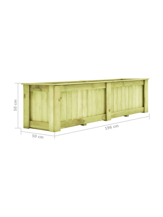 vidaXL Кутия за саксии Дърво Кафяв 196x50см.