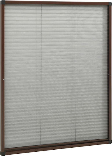 vidaXL Σίτα Παραθύρου Πλισέ από Fiberglass Καφέ με Πλαίσιο 100x80cm