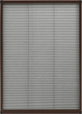 vidaXL Moskitonetz Fenster Plissiert Braun aus Fiberglas 120x80cm 148655