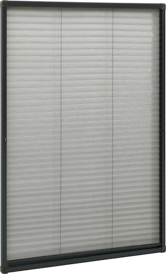 vidaXL Σίτα Παραθύρου Πλισέ από Fiberglass Μαύρη με Πλαίσιο 160x80cm