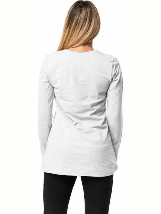 Women's Athletic Blouse Long Sleeve White