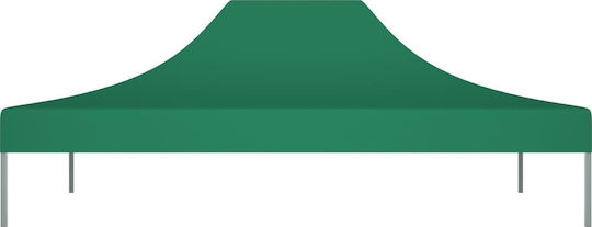 vidaXL Покривало за беседка 270 гр/м² Зелено с PVC покритие 3x4.5м