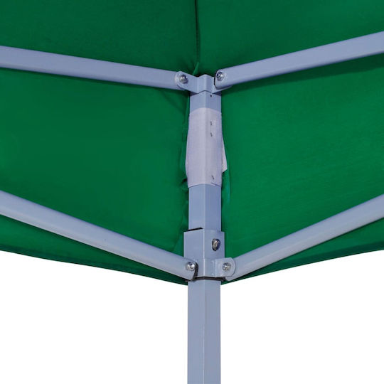 vidaXL Покривало за беседка Зелен с PVC покритие 3x3m