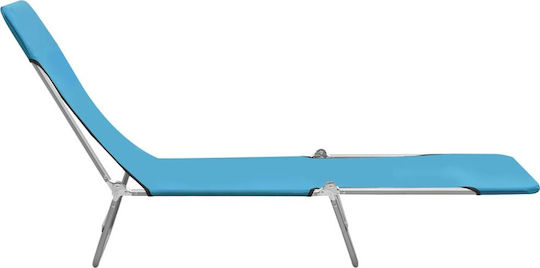 vidaXL Foldable Steel Beach Sunbeds Blue 182x55x24cm 2pcs