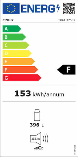 Finlux Frigider de conservare 396lt Î186xL59.5xA65cm. Alb FXRA 37507