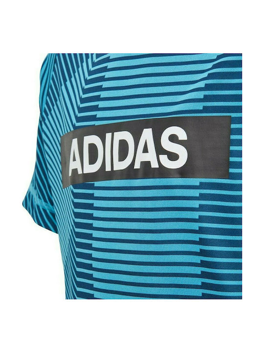 Adidas Kids T-shirt Light Blue Training Branded Tee