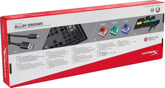 HyperX Alloy Origins Gaming Mechanical Keyboard with HyperX Blue Switches and RGB Lighting English US