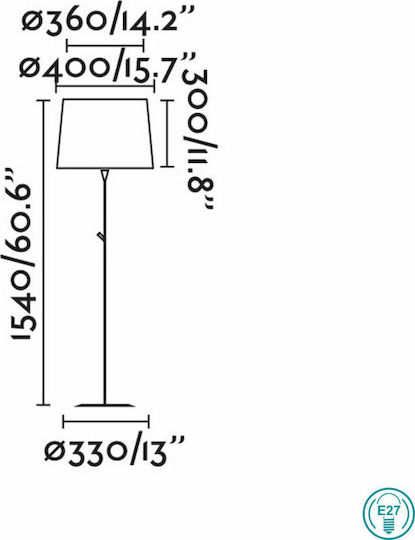 Faro Barcelona Samba Stehleuchte H154xB40cm. mit Fassung für Lampe E27 Grün