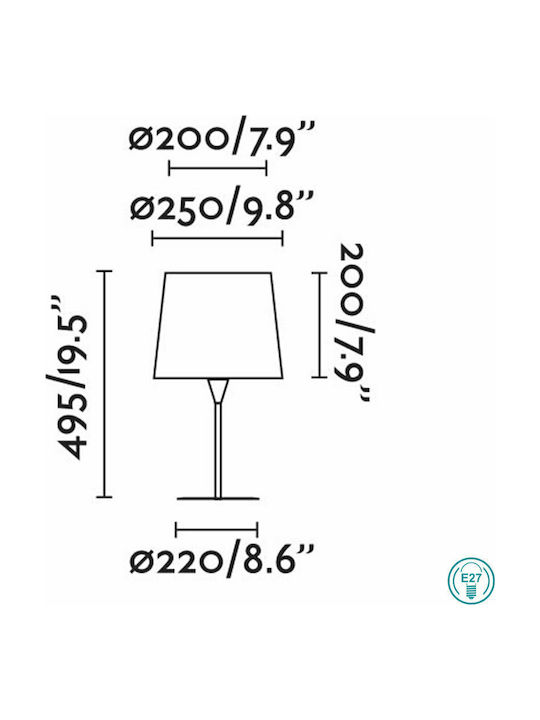Faro Barcelona Conga Metal Table Lamp for Socket E27 with Beige Shade and White Base