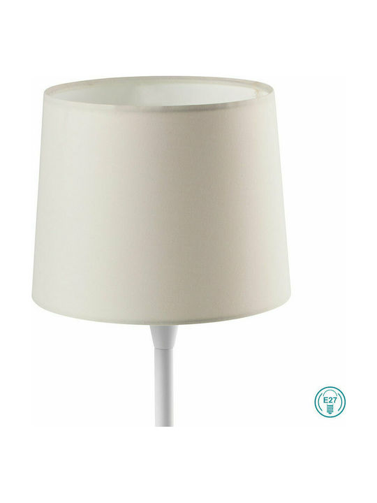 Faro Barcelona Conga Metal Table Lamp for Socket E27 with Beige Shade and White Base