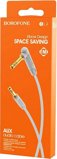 Borofone 3.5mm Jack Cable 3.5mm Male - 3.5mm Male White 1m EΧ-27346