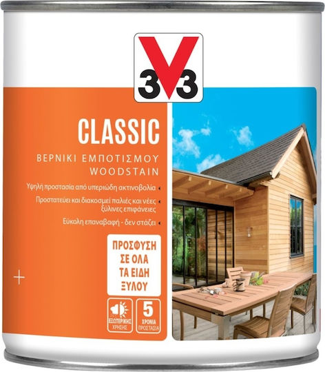 V33 Classic Woodstain Auf Lösemittelbasis Kiefer Satin,σατεν 750ml