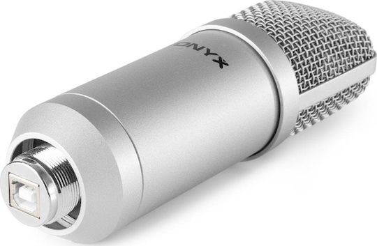 Vonyx CM300 Πυκνωτικό Μικρόφωνο USB Επιτραπέζιο, Shock Mounted για Studio σε Ασημί Χρώμα
