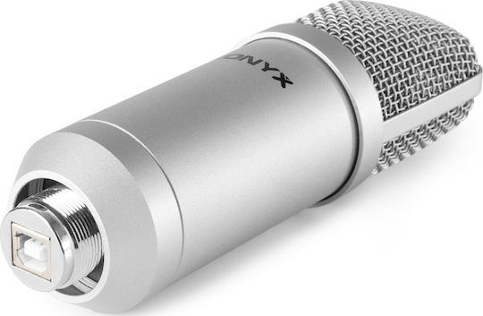 Vonyx CMS300 Σετ Πυκνωτικό Μικρόφωνο USB Επιτραπέζιο, Shock Mounted για Φωνητικά σε Ασημί Χρώμα