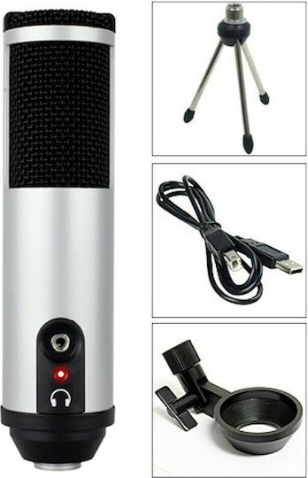 MXL Tempo Condenser (Small Diaphragm) Microphone USB Desktop, Shock Mounted for Vocals in Silver Color