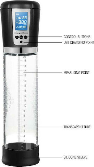 Shots Premium Rechargeable Automatic LCD Pump Clear 25cm