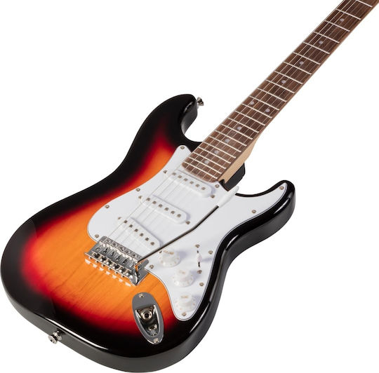 Soundsation Rider Junior Elektrische Gitarre Stratocaster mit SSS Tonabnehmerkonfiguration Sunburst