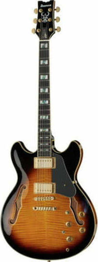 Ibanez JSM10-VYS Ηλεκτρική Κιθάρα Semiacoustic με HH Διάταξη Μαγνητών Vintage Yellow Sunburst με Θήκη