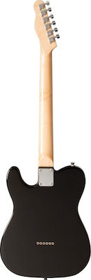 Soundsation Electric Guitar Twanger-M with S Pickups Layout, Maple Fretboard in Black