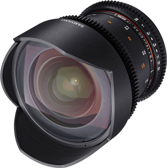 Samyang Full Frame Camera Lens 14mm T3.1 ED AS IF UMC VDSLR Fisheye for Nikon F Mount Black