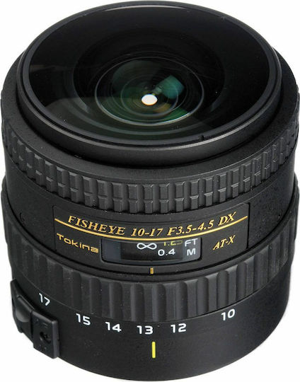 Tokina Full Frame Φωτογραφικός Φακός AT-X 107 10-17mm F3.5-4.5 AF DX Wide Angle Zoom / Fisheye για Canon EF Mount Μαύρος