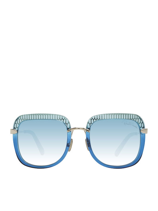 Roberto Cavalli Women's Sunglasses with Blue Frame and Gray Gradient Lenses RC1140 86X