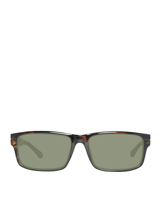 Gant Men's Sunglasses with Brown Tartaruga Plastic Frame and Green Lens GA7059 52N