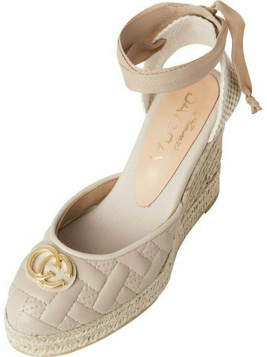 Sante Women's Fabric Platform Espadrilles Beige