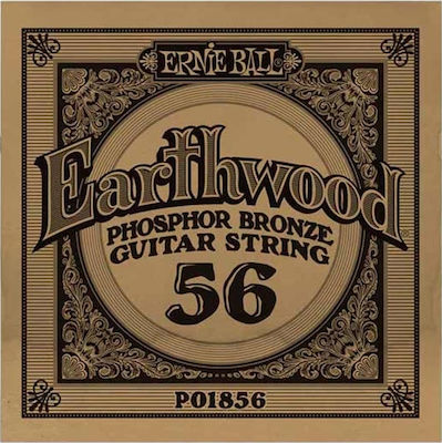 Ernie Ball Single Phosphor Bronze Strings 6pcs for Acoustic Guitar Earthwood .056"