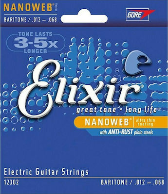 Elixir Set of Nickel Plated Steel Strings for Electric Guitar Nanoweb