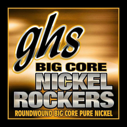 GHS Strings Set of Pure Nickel Strings for Electric Guitar Big Core Nickel Rockers Light 10.5 - 48"