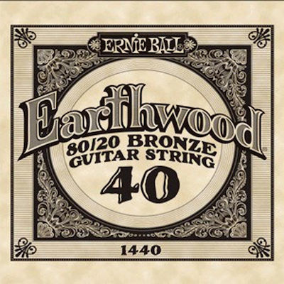 Ernie Ball Einzelne Phosphor-Bronze Saite für Akustische Gitarre Earthwood 80/20 Bronze .040"