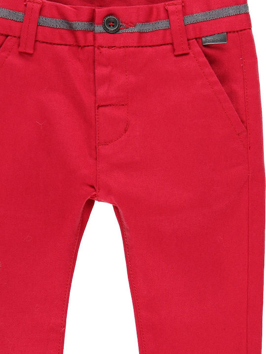 Boboli Boys Fabric Chino Trouser Red