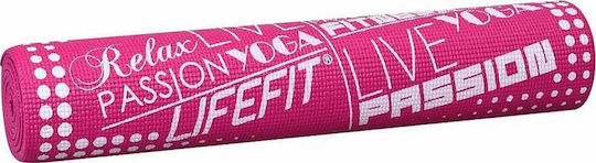 Lifefit Slimfit Στρώμα Γυμναστικής Yoga Ροζ (173x61x0.6cm)