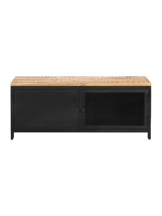 Rectangular Coffee Table from Solid Wood Black L90xW50xH37cm.