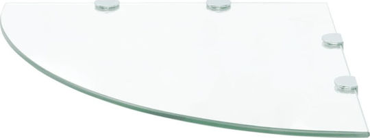vidaXL Corner Wall Mounted Bathroom Shelf Glass with 2 Shelves 45x45x0.8cm Transparent Transparent