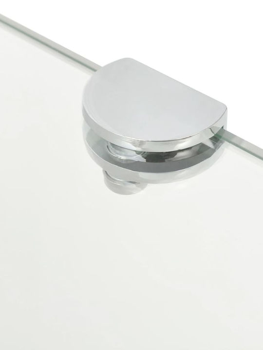 vidaXL Ecke An der Wand montiert Badezimmerregal Glas mit 2 Regalböden 45x45x0.8cm Durchsichtig Transparent