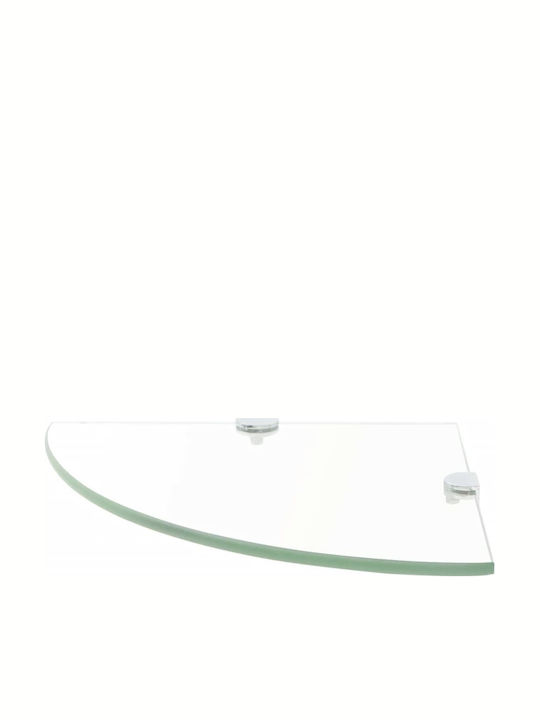 vidaXL Ecke An der Wand montiert Badezimmerregal Glas mit 2 Regalböden 35x35x0.8cm Durchsichtig Transparent