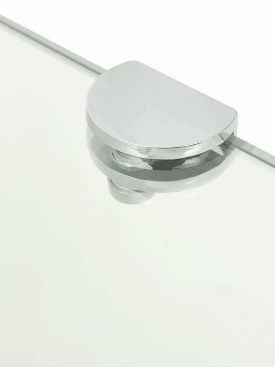 vidaXL Ecke An der Wand montiert Badezimmerregal Glas mit 2 Regalböden 35x35x0.8cm Durchsichtig Transparent