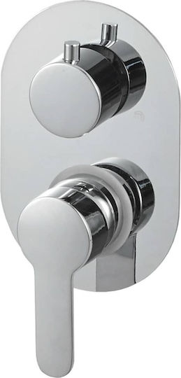 vidaXL Built-in Mixer, Hand Shower & Shower Head Set for Shower 2 Exits Inox Silver vidaXL Built-in Mixer, Hand Shower & Shower Head Set for Shower 2 Exits Inox Silver