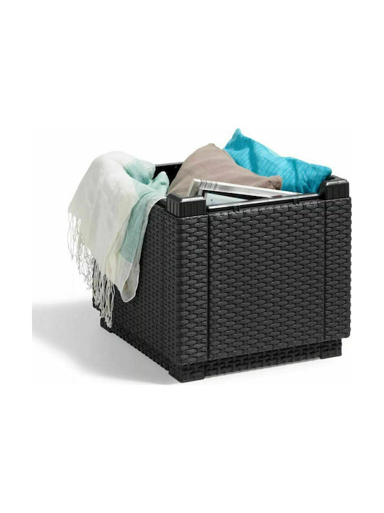 Garden Stool Rattan Cube Graphite 42x42x39cm Garden Stool Rattan Cube Graphite 42x42x39cm