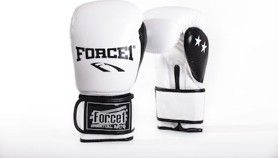 Force1 F-1020 Leather Boxing Competition Gloves White